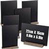 WAIZHIUA 6 Pezzi Mini Lavagna Piccola 22 x 15 cm, Cancellabili Doppia Faccia Lavagna Con Supporti in Base staccabile Legno per Bar Caffetterie Hotel Ristoranti Self-Service