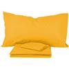 PASSION Completo letto, set lenzuola, Materiale 100% Puro Cotone, Lenzuola sopra, Lenzuolo sotto e 1 Federa da Letto, Biancheria da Letto Tinta Unita, Made in italy (Una Piazza e Mezza, Giallo)