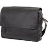 fixbag Alassio Fixbag FB2047035 - Borsa a tracolla ORO con Klickfix compatta per bicicletta, borsa per laptop da 14 pollici, in vera pelle, 28 x 38 x 9,5 cm, colore: Nero