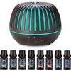 Diffusore di oli essenziali 500ml con 10 * 10ml Set di Oli Essenziali. Diffusore di Aromi con 7colori led.Diffusore Ambiente Purificatore d'aria  per camera da letto,soggiorno : .it: Casa e cucina