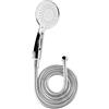 Werkzeyt Cornat SA330595 - Set doccia Carballo, 110 mm, 5 tipi di getto: normale, morbido e massaggiante, anti-calcare e risparmio d'acqua, tubo doccia da 150 cm, set per doccia e vasca da bagno