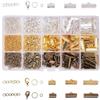 PH PandaHall Chiusure per Gioielli Fermagli, 180pz Ribbon Ends in Ferro 60pz Chiusura a Moschettone in Ottone 120pz Anellini Aperti 60pz Catena in Ferro per Braccialetti Gioielli Collane