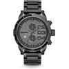 Diesel Orologio Double Down Chrono 2.0 da uomo, movimento cronografo, cassa 59 mm in acciaio inossidabile canna di fucile con bracciale in acciaio inossidabile, DZ4314