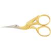 Gingher Forbici da ricamo e fodero in pelle, 8,9 cm, per lavori artigianali, tessuti, fili e lavori di cucito, colore oro