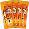BIC RAZORS BIC 3 rasoi monouso da uomo, a testa fissa, tripla lama per una rasatura ravvicinata, confezione da 4 confezioni da 4