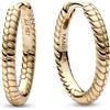 PANDORA Orecchini a cerchio Moments in maglia snake placcati in oro 14k