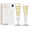 RITZENHOFF 6031006 Bicchiere da champagne 200 ml - Serie Goldnacht Duett Best of 2022-2 pezzi con oro vero - Made in Germany