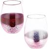 Relaxdays Bicchieri da Vino Senza Stelo, Set da 2 Calici da Cocktail o per Acqua e Bevande, 500 ml Ciascuno, Rosa, 12 x 9.5 x 9.5 cm