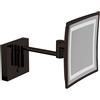 Inda Specchio ingranditore My mirror 3x quadrato con luce LED a parete nero