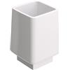 Lineabeta Bicchiere portaspazzolini Dado in ceramica bianco