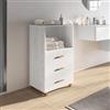 DEGHI Cassettiera bagno 60x101 h cm con 3 cassetti e ripiano bianco effetto legno - Elvira
