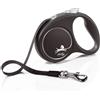 flexi Guinzaglio avvolgibile a fettuccia flexi Black Design, 5 m - S: fino a 15 kg