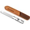 MR.GREEN Mini lima per unghie, professionale a doppia faccia in acciaio inox, con manico antiscivolo, testa appuntita e custodia in pelle, portatile, per uomini e donne