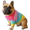 Khemn Maglione Lavorato a Maglia con Bulldog Arcobaleno, Vestiti Carini per Cani Francesi/Inglesi/Bull Terrier/Carlino (L)