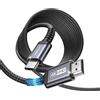 JSAUX Cavo USB C a HDMI 4K 5 Metri, Adattatore Tipo C (Custodia in Nylon e Alluminio) [Compatibile con Thunderbolt 3] per MacBook Pro/Air, iPad Pro/Air, iMac, Galaxy S23/S9 - Grigio