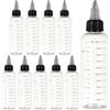 BENECREAT 10PZ 100ml Bottiglie di spremitura in plastica trasparente con scala e tappo a torsione nero Bottiglie di erogazione per inchiostro liquido, oli, gel, colla
