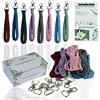 suo long Kit macramè Boho macramè kit per la creazione di portachiavi include portachiavi, cordino macramè, libro di istruzioni per realizzare graziosi portachiavi per adulti fai da te progetti artigianali