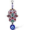 MYSTIC JEWELS - Hamsa della Mano di Fatima in Legno con Occhio Turco per buona Fortuna e energia in casa