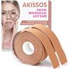 Akissos Facial Myofascial Lift Tape Face Lift Tape Face Toning Belts Anti Wrinkle Patches Anti Freeze Stickers Neck Lift Tape Unisex For Firming and Tightening Skin (2 rotoli da 2,5 cm)