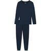 Uncover by Schiesser Schiesser Pigiama a Maniche Pantaloni Lunghi-Indumenti da Notte, Blu Scuro_177167, 50 Donna