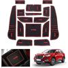 GAFAT MG HS/EHS EV/HS Plug-in Hybrid 2018-2023 2024 Tappetini Antiscivolo, MG HS 2022 Tappetini in Gomma per Console Centrale, Scatola di Immagazzinaggio, Tappetini Cuciture della Porta (Rosso)