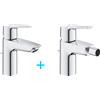 Grohe set miscelatore lavabo bidet Grohe QuickFix Start con pilette scarico, finitura cromo - 24209002 - 32560002