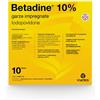 Betadine 10% Trattamento Ferite 10 Garze Impregnate