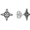 AVANCY Orecchini nodo strega ossidato in argento sterling 925 mm. Donna amuleto protezione. Chiusura a pressione., Pequeño, Argento sterling, Non applicabile.