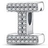 LaMenars Lettera I Charm Perline in Argento Sterling 925 per Braccialetti con Zirconia Cubica 5A, Regali Gioielli di Compleanno Donne Ragazze