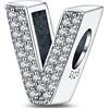 LaMenars Charms con lettere dalla A alla Z, perline in argento sterling 925, adatte a bracciali con zirconi 5A, regali di gioielli di compleanno per donne e ragazze