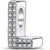 LaMenars Lettera L Charm Perline in Argento Sterling 925 per Braccialetti con Zirconia Cubica 5A, Regali Gioielli di Compleanno Donne Ragazze