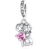 LaMenars Ciondolo Cuore e Amore 925 Perline in Argento Sterling Adatto a Bracciali Pandora, Gioielli di Compleanno di Halloween Regali Donne Ragazze