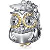 LaMenars Hand Drawn Love Heart Happy Anniversary Perle Ciondolo in argento sterling 925 con zirconia cubica adatta all'Europa Regali per donne Ragazze Bracciale e Collana