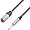 Adam Hall Cables K5 BMV 1000 - Cavo microfono Neutrik XLR maschio su jack stereo da 6,3 mm