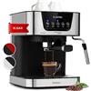 KLARSTEIN Macchinetta Caffe Espresso 1.5L, Macchina da Caffè a Cialde, Caffè Macinato e Cappuccino, Macchina Caffe Barista da 15 Bar, In Acciao Inox per Caffè Latte e Macchiato, 1050W con Montalatte