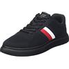 Tommy Hilfiger Sneakers con Suola Preformata Uomo Lightweight Knit Stripes Scarpe, Nero (Black), 40 EU