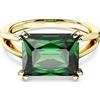 SWAROVSKI ANELLO MATRIX, TAGLIO RETTANGOLARE, VERDE, PLACCATO ORO 60