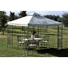 Gazebo In Metallo 3x3 Con Pannelli Decorati Telo Ecrù