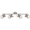 Briloner Leuchten - Plafoniera, faretto a 4 luci, faretto rotante e orientabile, retro/vintage, 4 x E14, 40 Watt, metallo, bianco satinato, 790x190mm (LxH)