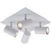 Briloner RUN PLAFONIERA ORIENTABILE CON 4xGU10 MAX 40W METALLO BIANCO