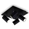 Briloner Leuchten Plafoniera da soffitto, orientabile, con 4 faretti, GU10, max. 40 watt, nero