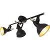 Briloner Leuchten Faretti retro 3, vintage, orientabili, luci da soffitto, nero e oro, max. 40 W, montaggio E14, 55.4 x 18.1 x 10 cm (L x A x P)