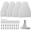 EXLECO 4Pcs Profilo Angolare Alluminio 4040 T Staffe Angolari di Collegamento Squadrette, Profilo Esterno in Alluminio con Dadi Chiave Inglese per 9mm Allum Profilo