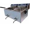 Friggitrice elettrica da banco con RUBINETTO, Lt. 10+10 - Kw. 6.00+6.00