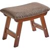 Aibiju Poggiapiedi in Legno, Pouf in Tessuto di Lino,Pouf Ottomano con Seduta Imbottita Gambe in Legno di Pino e Imbottite per camera da letto, soggiorno, (Gamba Marrone + Cuscino Marrone), YDEU-1359