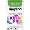 Simplicol Fabric Dye expert, Colorante per tessuti, colore per lavatrice o colore manuale, Verde (Apfel-Grün), 1 confezione