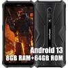 Ulefone Armor X12 Pro Rugged Smartphone, 8GB+64GB+256GB Espandibile, Octa-core Android 13 Telefono Cellulari Resistente IP68, 13MP+8MP, 5,45HD+ 4860mAh Dual SIM 4G Cellulare Offerta,NFC OTG GPS, Nero