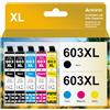 ANKINK Cartucce d'inchiostro Compatibili Sostituzione per Epson 603XL per Cartuccia 603 XL per WF-2810DWF WF-2830DWF WF-2835DWF WF-2850DWF WF-2870 XP-2100 XP-2105 XP-2150 XP-3100 Nero Colore, 5 Pack