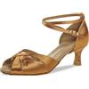 Diamant Donne Scarpe da Ballo Latino 141-077-379 - Raso Dark Tan - 5 cm Flare [UK 1]