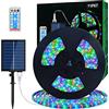 Lumtang Striscia LED Solare da Esterno, 10m SMD 5050 Luci LED Striscia LED Cambia Colore RGB ad Energia Solare, Lucine Decorative Impermeabili IP67 per Alberi da Giardino Giardino…